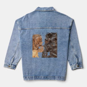 Chaqueta Vaquera Perfil de mujer perpleja - Madera