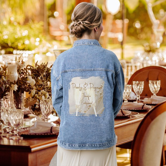 Chaqueta Vaquera Perlas y elegante dama de honor moderna del prosec (Subido por el creador)