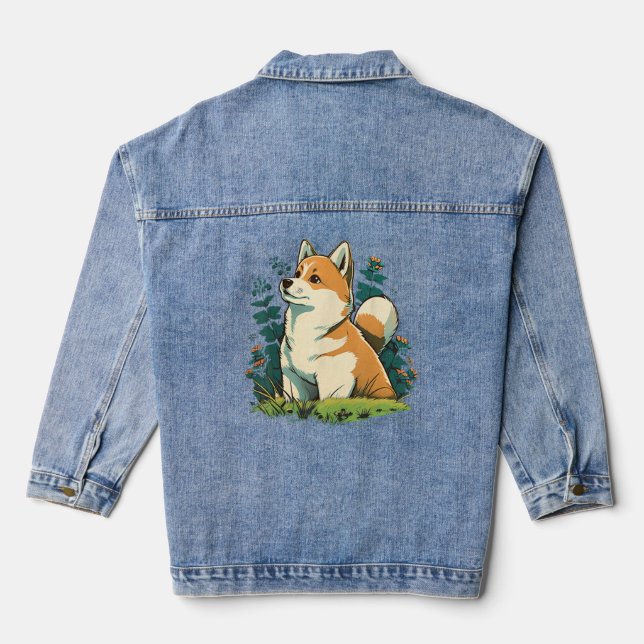 Chaqueta Vaquera Perro Akita Inu lindo en Akita Inu 1 (Reverso )