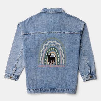 Chaqueta Vaquera Perro chihuahua con arcoiris pateado