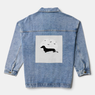 Chaqueta Vaquera Perro Dachshund � Silueta Clásica de Halloween Lun