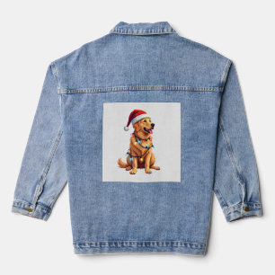 Chaqueta Vaquera Perro Golden Retriever Santa Navidad Xmas Luces (