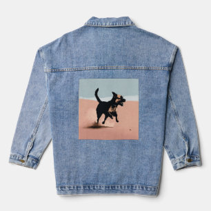 Chaqueta Vaquera Perro impreso de Denim Jacket
