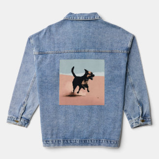 Chaqueta Vaquera Perro impreso de Denim Jacket