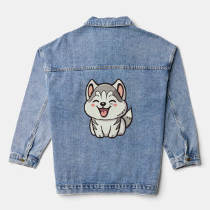 Chaqueta Vaquera Perro lindo siberiano cascarrón