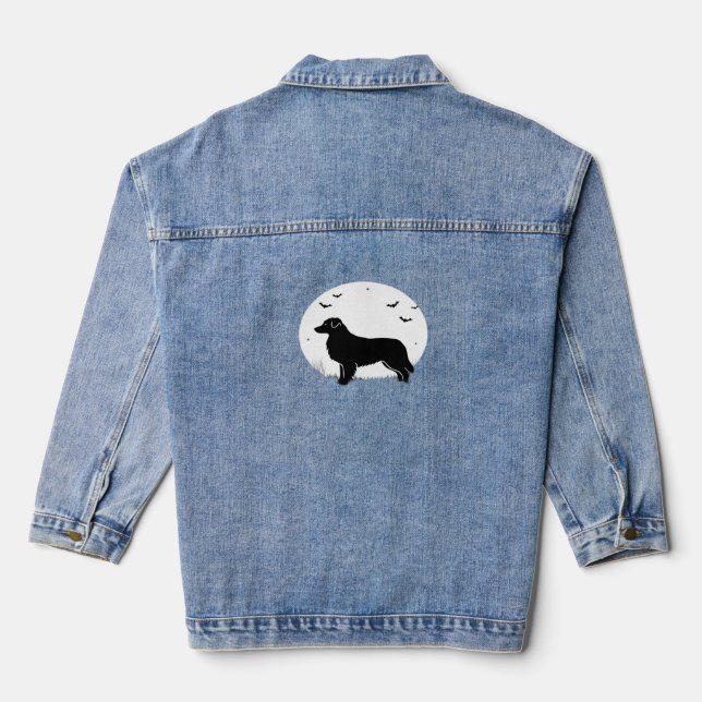 Chaqueta Vaquera Perro pastor australiano - Silhouett de la luna de (Reverso )