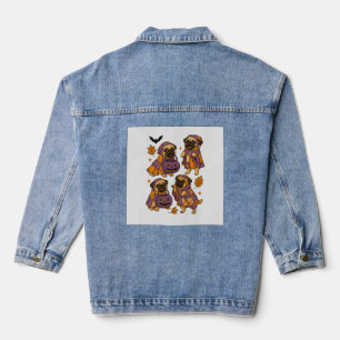 Chaqueta Vaquera Perro Pug Fantasma Halloween Espeluznante