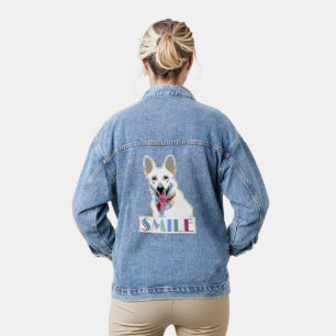 Chaqueta Vaquera Perro sonriente alegre diversión motivacional aleg