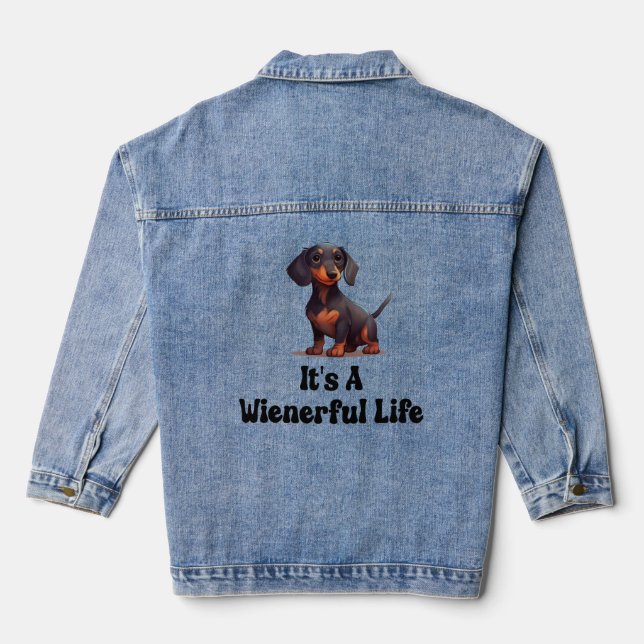 Chaqueta Vaquera Perro Wiener femenino - Es una vida salvaje (Reverso )
