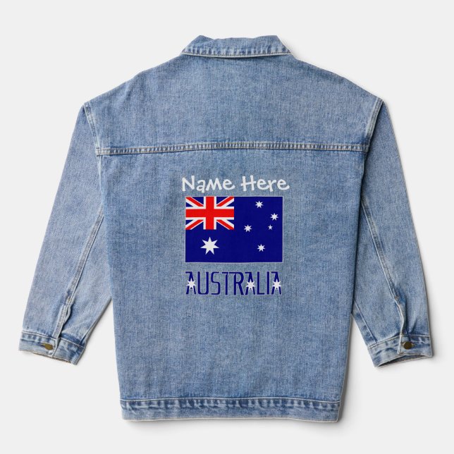 Chaqueta Vaquera Personalización blanca de la bandera australiana (Reverso )
