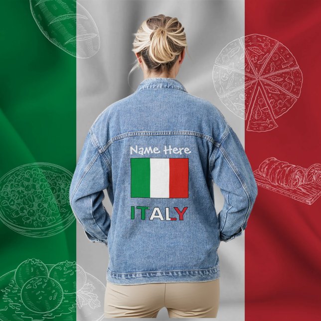 Chaqueta Vaquera Personalización blanca de la bandera italiana y de (Subido por el creador)