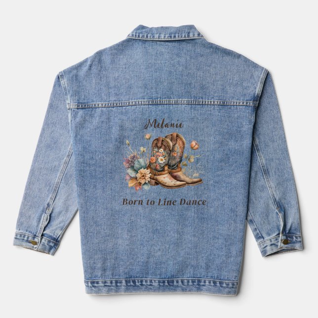 Chaqueta Vaquera Personalización del baile de línea de boho occiden (Reverso )