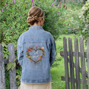 Chaqueta vaquera personalizada con corazón de flor