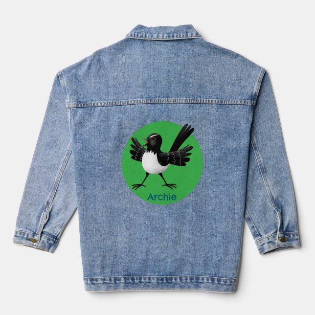 Chaqueta Vaquera Personalizado australiano Willie Wagtail personali (Reverso )