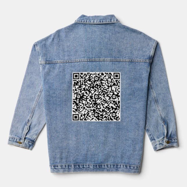 Chaqueta Vaquera Personalizado Código QR Analizar información Denim (Reverso )