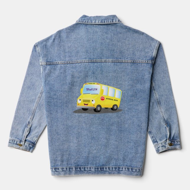 Chaqueta Vaquera Personalizado de autobús escolar alegre y amarillo (Reverso )
