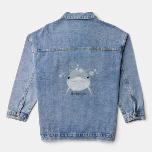 Chaqueta Vaquera Personalizado de delfín kawaii feliz