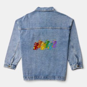 Chaqueta Vaquera Personalizado de dragones coloridos del arcoiris