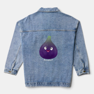 Chaqueta Vaquera Personalizado de fruta púrpura feliz