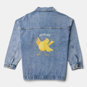 Chaqueta Vaquera Personalizado de pájaro canario amarillo cantando