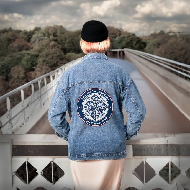 Chaqueta Vaquera Personalizado de promoción de marketing de código  (Business QR Code Marketing Promotion Custom Denim Jacket to market your company when out and about.)