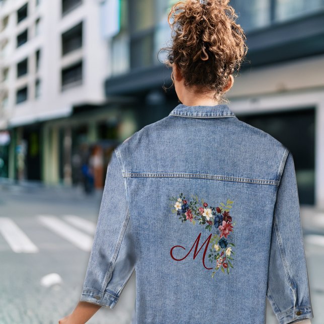 Chaqueta Vaquera Personalizado del monograma de las floraciones rus (Subido por el creador)
