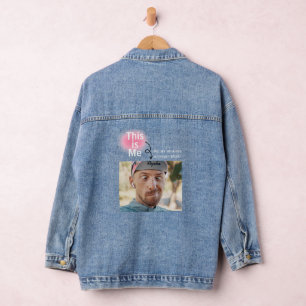 Chaqueta Vaquera Personalizado mínimo y gracioso Añadir foto con te