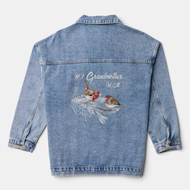 Chaqueta Vaquera Personalizado Monogramado #1 Abuela Aves acuáticas (Reverso )