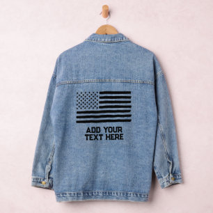 Chaqueta Vaquera PERSONALIZADO personalizado editable con bandera d