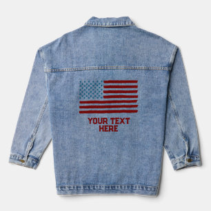 Chaqueta Vaquera PERSONALIZADO personalizado editable con bandera d