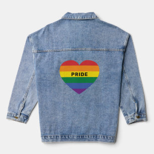 Chaqueta Vaquera Personalizado Texto Corazón arcoiris