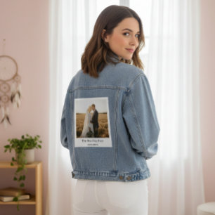 Chaqueta Vaquera Personalized Wedding Polaroid Photo Denim Jacket