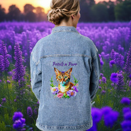 Chaqueta Vaquera Pétalos y flores de gato y Bonito puros