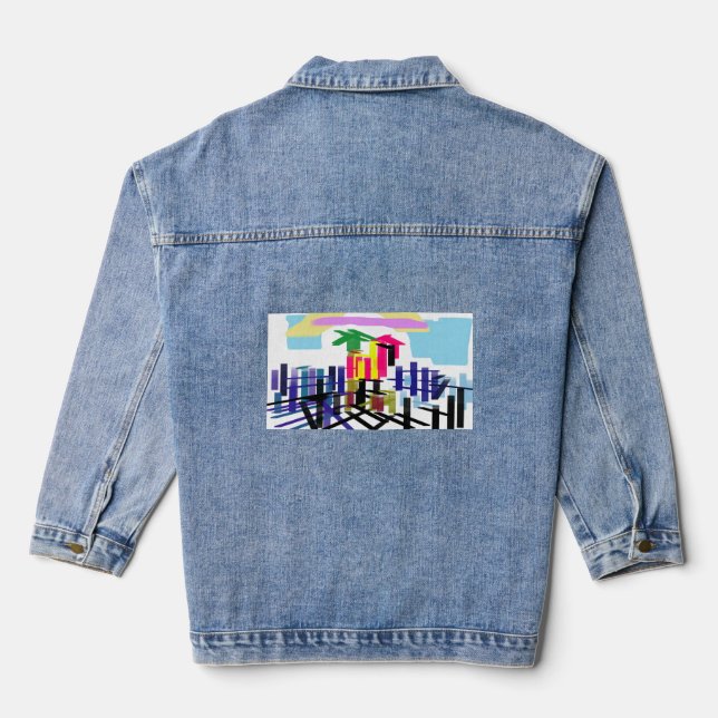 Chaqueta Vaquera Pink flamingo beach (Reverso )
