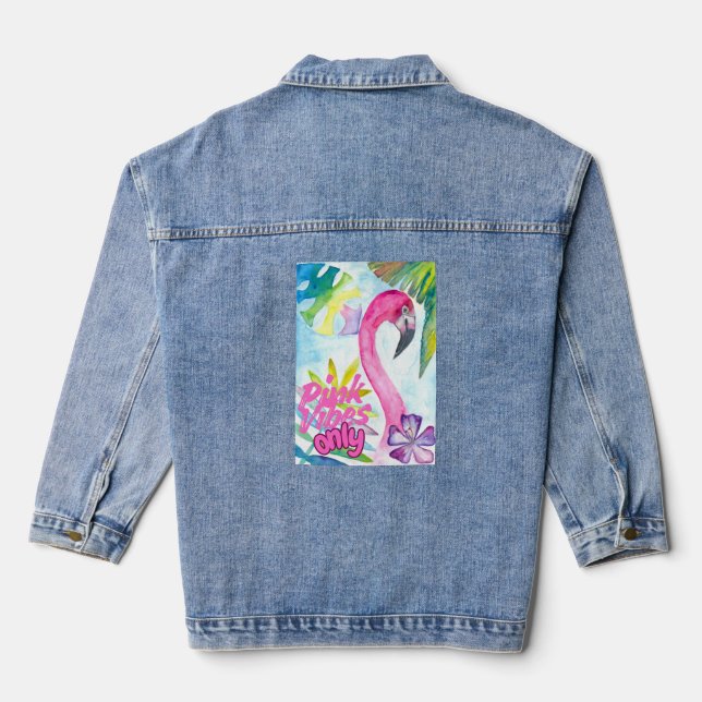 Chaqueta Vaquera Pink Vibes Only – Pink Flamingo (Reverso )
