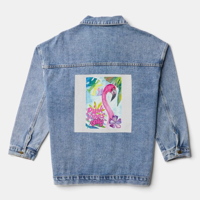 Chaqueta Vaquera Pink Vibes Only – Pink Flamingo (Reverso )