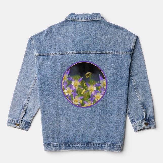 Chaqueta Vaquera Pintura Colorado Blue Columbine - Arte Original (Reverso )