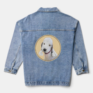 Chaqueta Vaquera Pintura de Bedlington Terrier - Original Perro Art