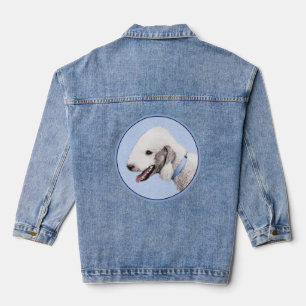 Chaqueta Vaquera Pintura de Bedlington Terrier - Original Perro Art