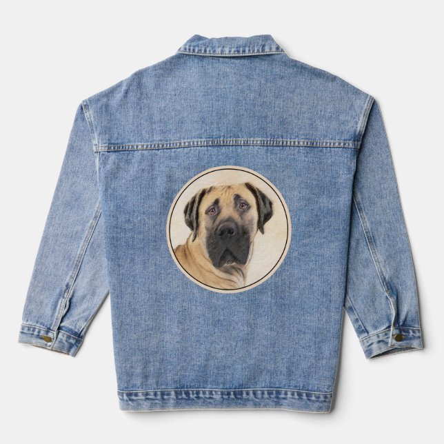 Chaqueta Vaquera Pintura de Boerboel - Arte Perro Original Cuto (Reverso )