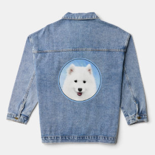 Chaqueta Vaquera Pintura de cachorro de Samoyedo - Arte original de