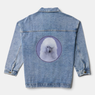 Chaqueta Vaquera Pintura de Caniche Estándar Blanco - Arte Original