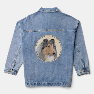 Chaqueta Vaquera Pintura de Collie (Rough) - Arte de Perro Original