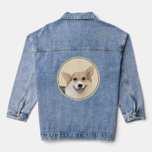 Chaqueta Vaquera Pintura de Corgi galés de Pembroke - Arte Perro Or