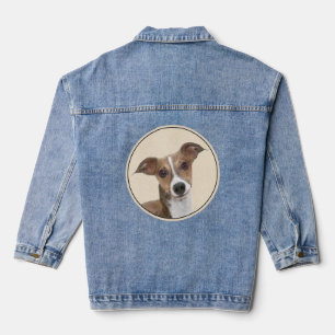 Chaqueta Vaquera Pintura de Greyhound italiana - Arte Perro Origina