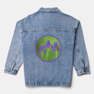 Chaqueta Vaquera Pintura de iris morado - Arte de flores original
