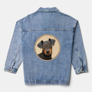 Chaqueta Vaquera Pintura de Manchester Terrier Arte Animal Original