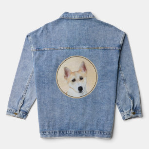 Chaqueta Vaquera Pintura de perro Canaan - Arte original de perro l