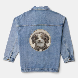 Chaqueta Vaquera Pintura de Perro de Agua Español - Arte Perro Orig