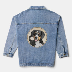 Chaqueta Vaquera Pintura de Perro de la Montaña Entlebucher Arte Pe